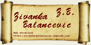 Živanka Balančević vizit kartica